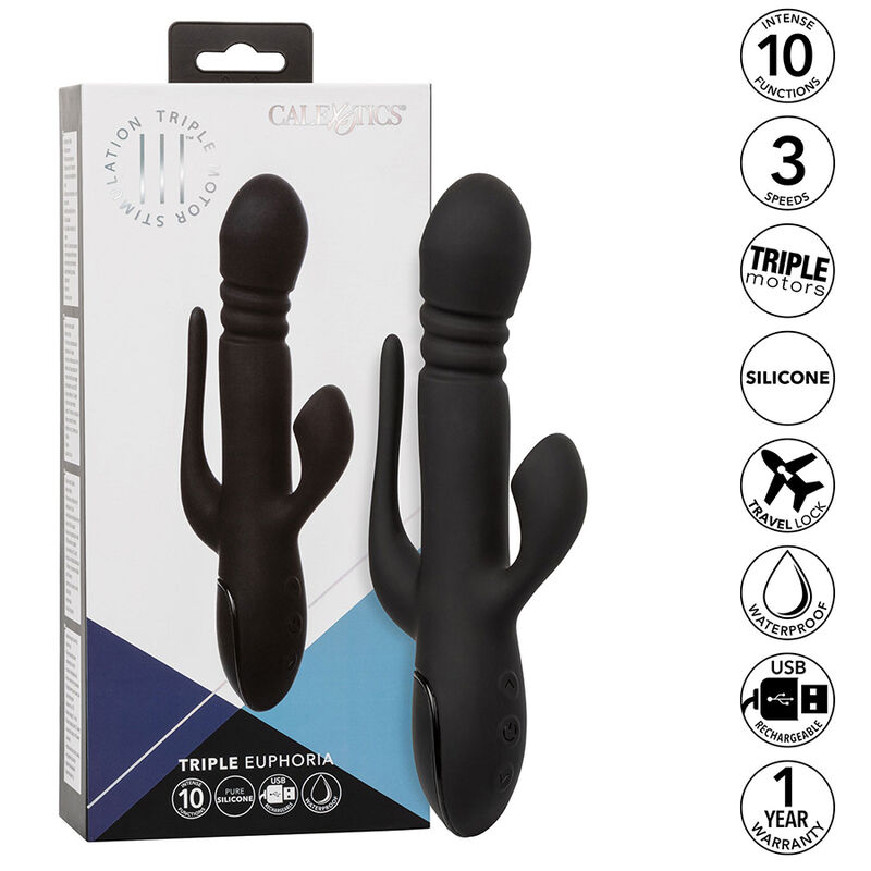 CALEXOTICS - VIBRADOR TRIPLE EUPHORIA NEGRO - immagine 8