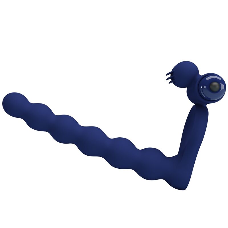 PRETTY LOVE - AJMAL ANILLO VIBRADOR CON PLUG AZUL - immagine 3