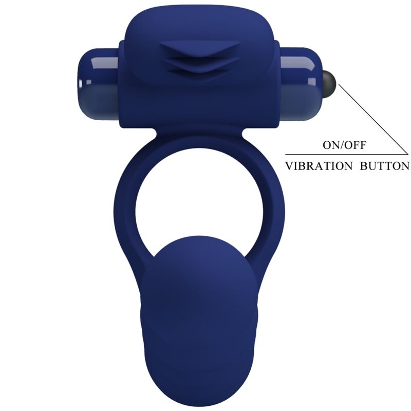 PRETTY LOVE - AJMAL ANILLO VIBRADOR CON PLUG AZUL - immagine 2