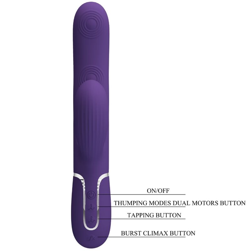 PRETTY LOVE - PERLITA VIBRADOR PUNTO G 3 EN 1 MULTIFUNCIÓN MORADO - immagine 3