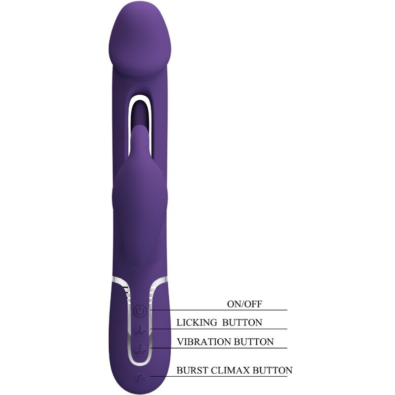 PRETTY LOVE - KAMPAS VIBRADOR RABBIT 3 EN 1 MULTIFUNCIÓN CON LENGUA VIOLETA - immagine 7