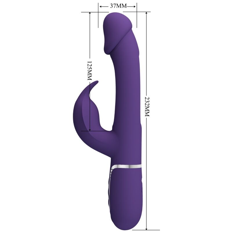PRETTY LOVE - KAMPAS VIBRADOR RABBIT 3 EN 1 MULTIFUNCIÓN CON LENGUA VIOLETA - immagine 6