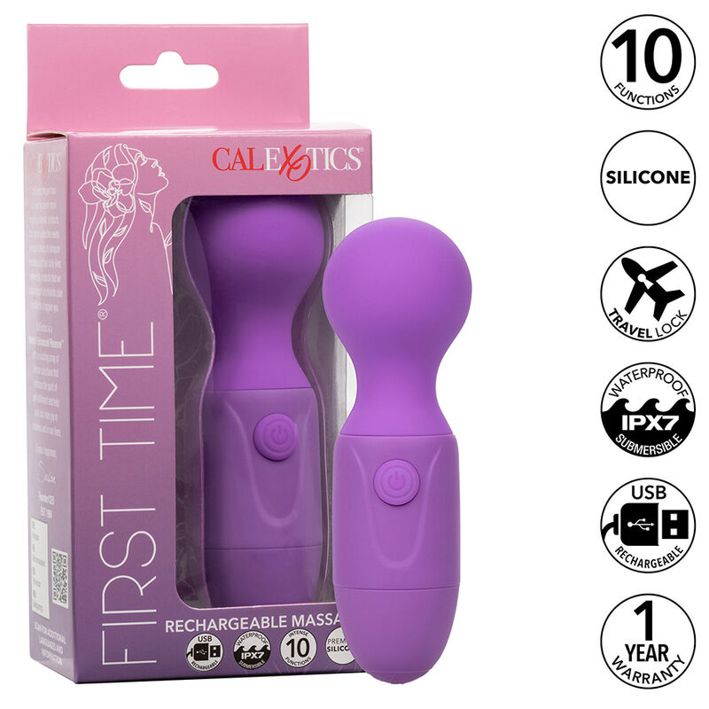 CALEXOTICS - FIRST TIME MASAJEADOR RECARGABLE 10 VIBRACIONES VIOLETA - immagine 5
