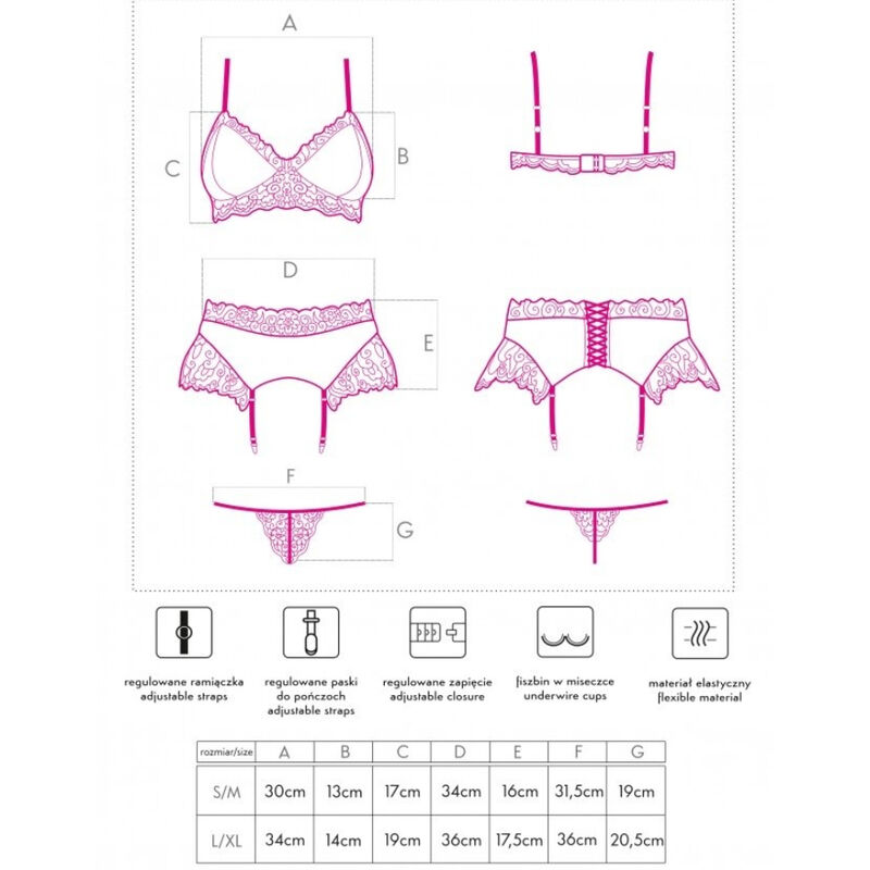 LIVCO CORSETTI FASHION - NAHIR LC 20214 SUJETADOR + PANTY + LIGUERO S/M - immagine 3