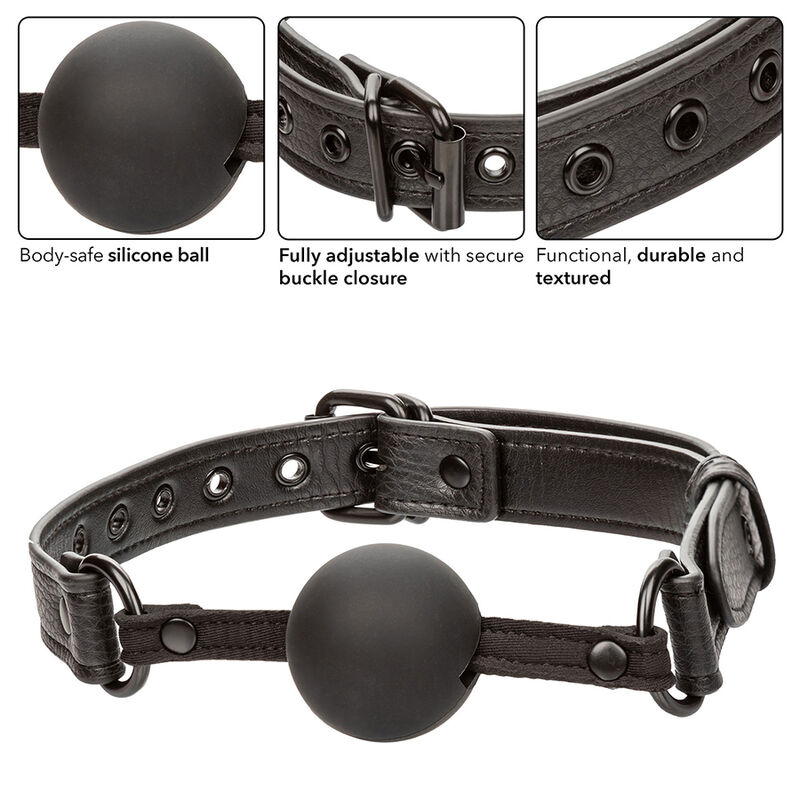 CALEXOTICS - NOCTURNAL MORDAZA DE BOLA SILICONA NEGRO - immagine 2