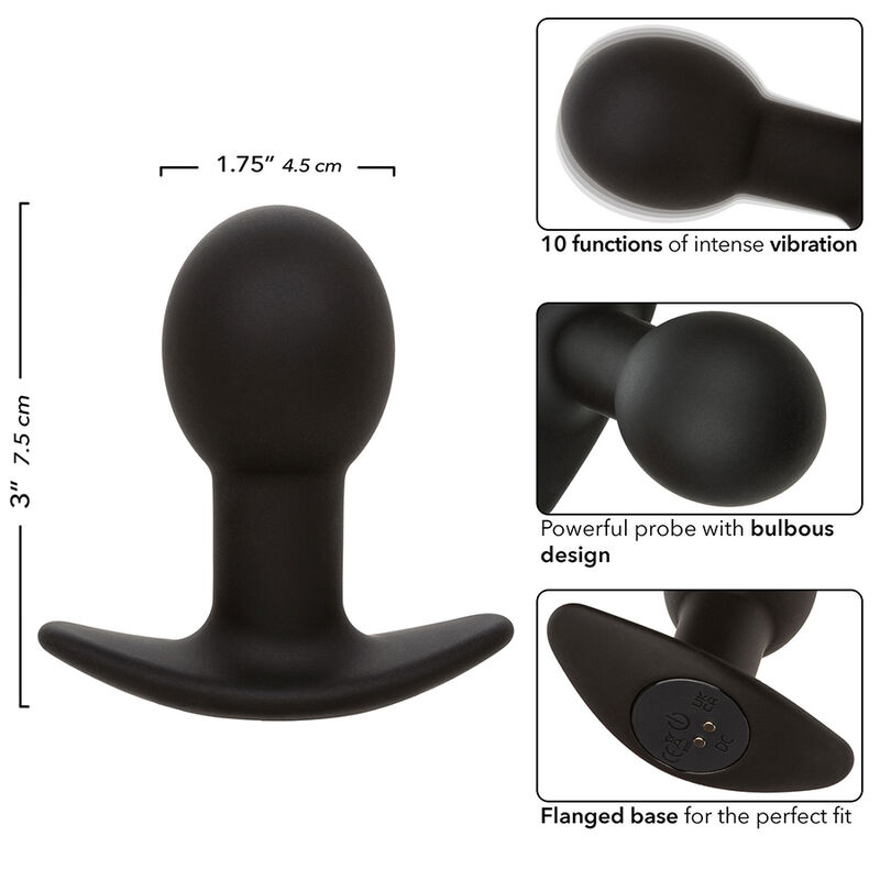 CALEXOTICS - ROCK BOTTOM PLUG ANAL 10 VIBRACIONES SILICONA NEGRO - immagine 6