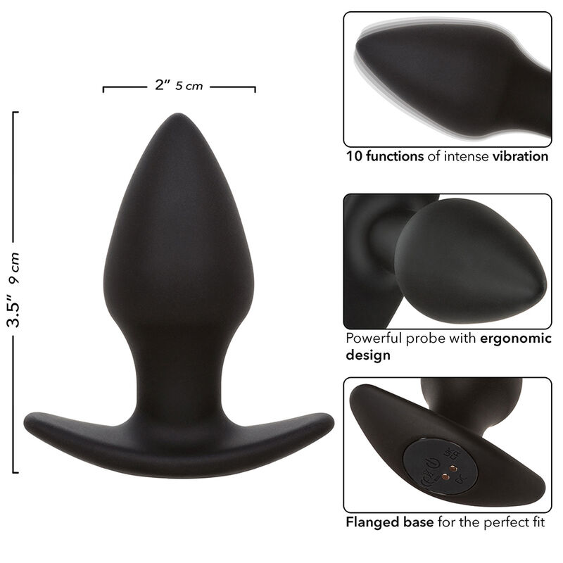 CALEXOTICS - ROCK BOTTOM PERFECT PLUG ANAL 10 VIBRACIONES SILICONA NEGRO - immagine 4