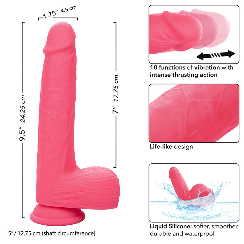 CALEXOTICS - STUDS VIBRADOR REALÍSTICO 10 VIBRACIONES Y ROSA - immagine 2