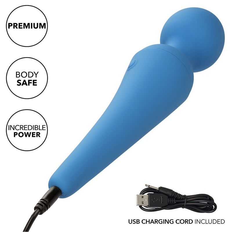 CALEXOTICS - COUTURE KIT VIBRADOR WAND 10 VIBRACIONES AZUL - immagine 4
