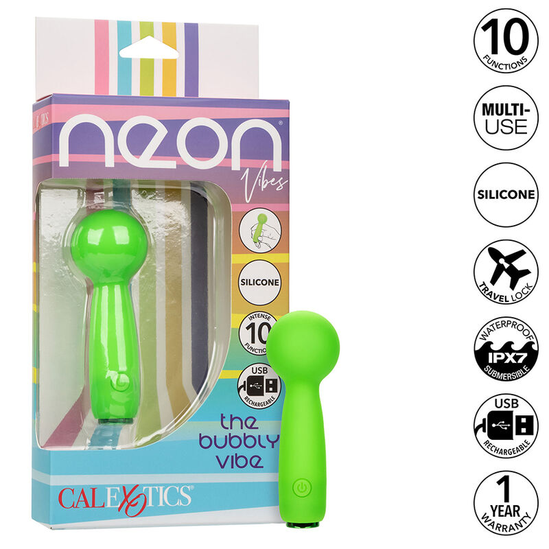 CALEXOTICS - NEON VIBES THE BUBBLY VIBE MINI MASAJEADOR 10 VIBRACIONES VERDE - immagine 7