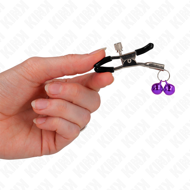 KINK - PINZAS PARA PEZONES CON DOBLE CAMPANILLA VIOLETA 6 CM - immagine 3