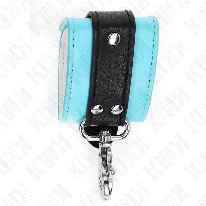 KINK - MUÑEQUERAS CON CIERRE PREMIUM NEGRO / AZUL AJUSTABLE 21-28 CM X 5.5 CM - immagine 3