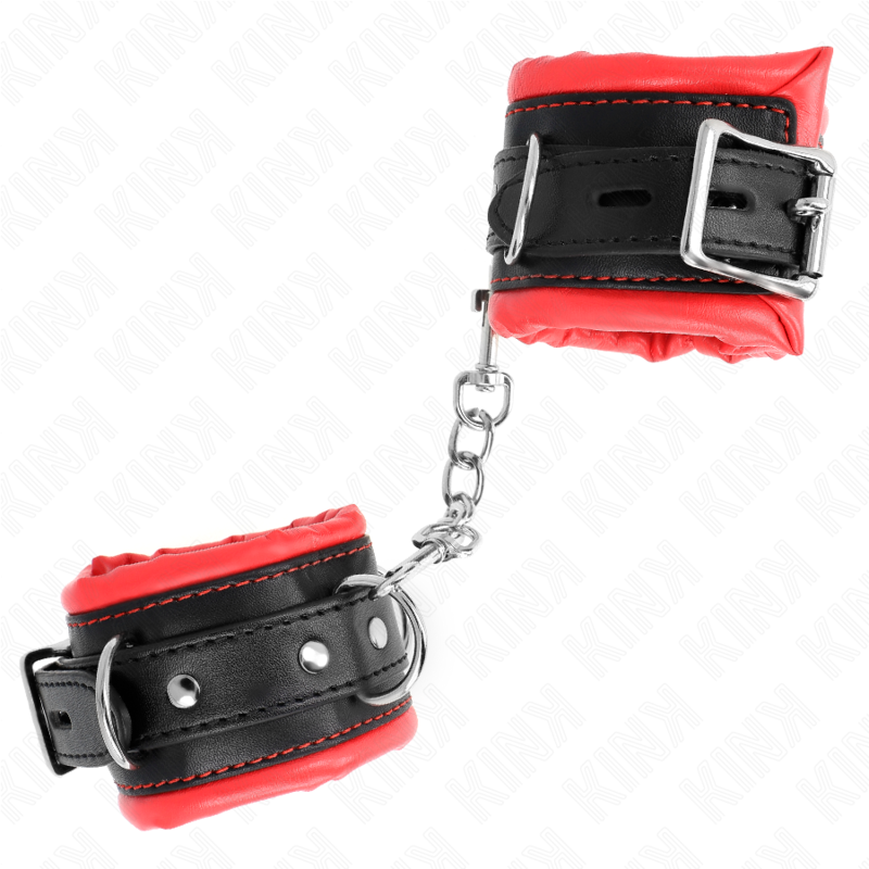 KINK - MUÑEQUERAS ESTILO HEAVY FORRO ROJO AJUSTABLE 20-30 CM X 6 CM - immagine 2