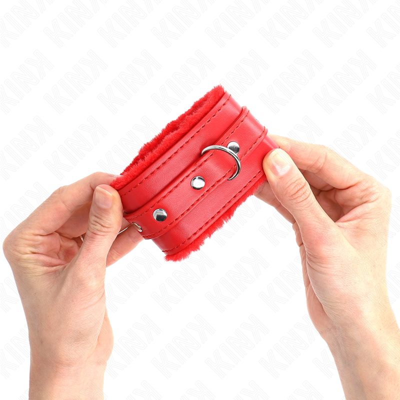 KINK - MUÑEQUERAS FORRADAS PREMIUM ROJO CON CORREA ROJO AJUSTABLE 17-29 CM X 6 CM - immagine 2