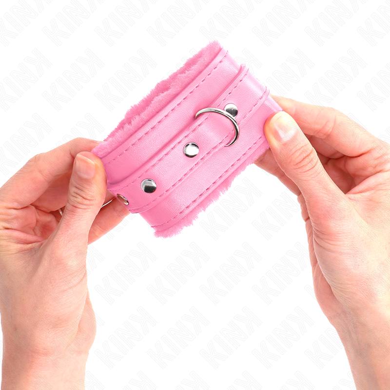 KINK - MUÑEQUERAS FORRADAS PREMIUM ROSA CON CORREA ROSA AJUSTABLE 17-29 CM X 6 CM - immagine 2