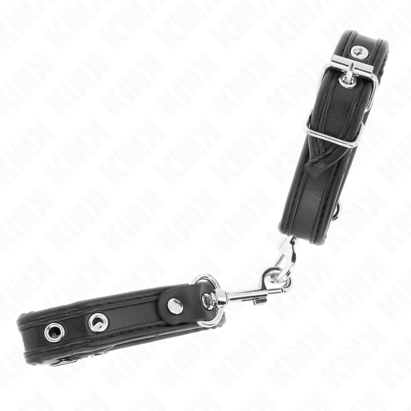 KINK - MUÑEQUERAS MINI NEGRO CON TACHUELAS AJUSTABLE 16-22 CM X 2 CM - immagine 2