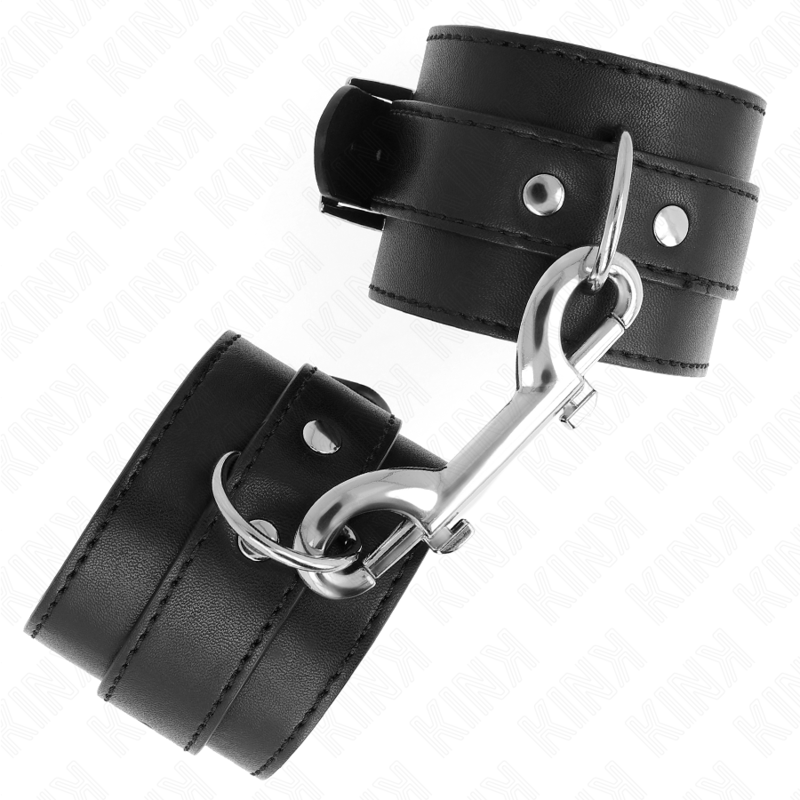 KINK - MUÑEQUERAS SIMPLES CON FILA DE REMACHES Y HEBILLA GRANDE NEGRO AJUSTABLE 17-28 CM X 5 CM - immagine 2