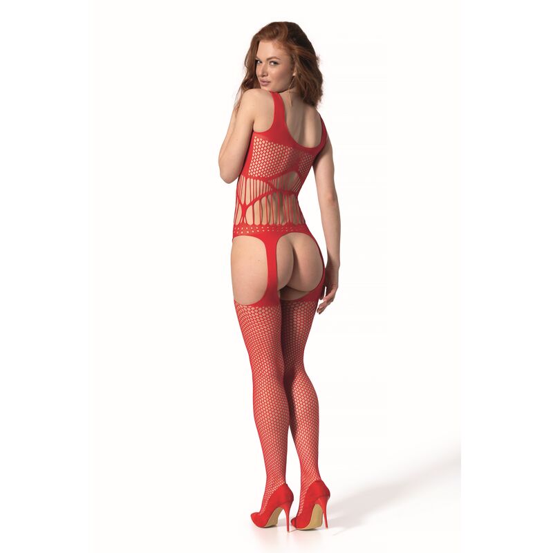 PASSION - BS 106 BODYSTOCKING ROJO TALLA ÚNICA - immagine 2