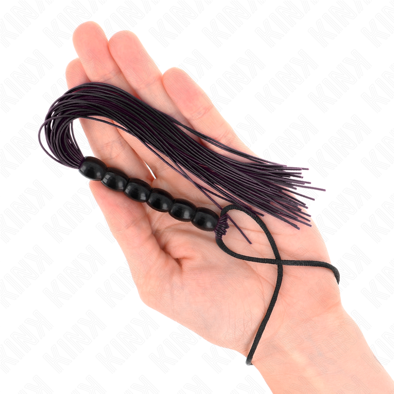KINK - MINI LÁTIGO DE SILICONA CON AGARRE 6 BOLAS NEGRO 26 CM - immagine 4