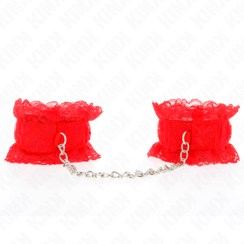 KINK - MUÑEQUERAS ELÁSTICAS DE ENCAJE ROJO - immagine 2