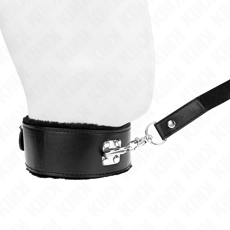KINK - COLLAR CON CORREA 116 CM CON TACHUELAS PLATEADAS MODELO 4 NEGRO AJUSTABLE 40-48 CM X 6 CM - immagine 4