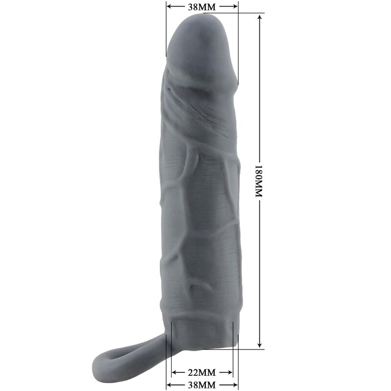 PRETTY LOVE - FUNDA DE PENE DE PIEL REALÍSTICA GRIS OSCURO - immagine 5