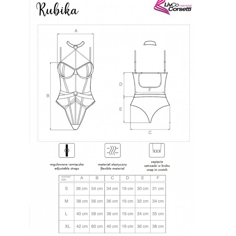 LIVCO CORSETTI FASHION - RUBIKA LC XG079 BODY CON GARGANTILLA NEGRO S - immagine 3