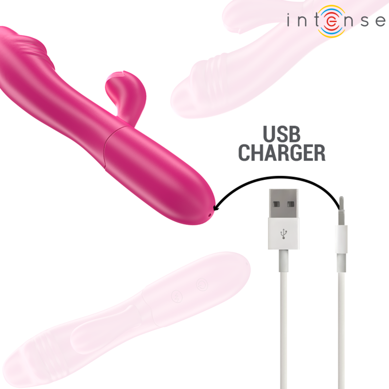 INTENSE - IVY VIBRADOR FLEXIBLE 10 VIBRACIONES CON LENGUA ESTIMULADORA ROSA - immagine 4