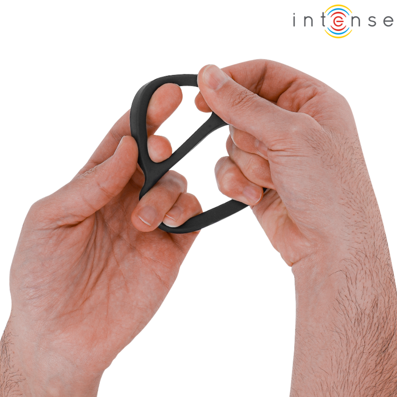 INTENSE - BOBBY ANILLO DOBLE PARA PENE SILICONA NEGRO - immagine 2