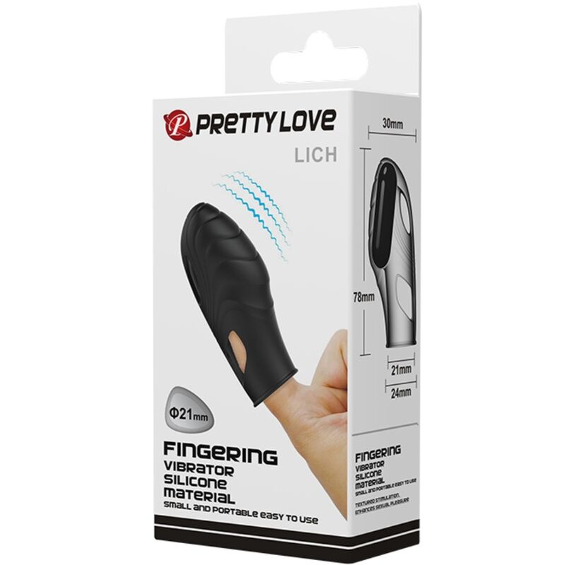 PRETTY LOVE - LICH VIBRADOR DE DEDO SILICONA NEGRO - immagine 4