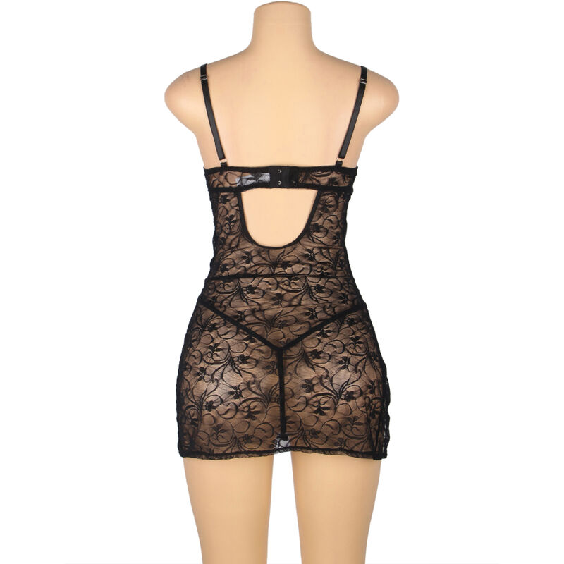 SUBBLIME - 954185 BABYDOLL DE ENCAJE CON TIRANTES AJUSTABLES NEGRO S/M - immagine 4