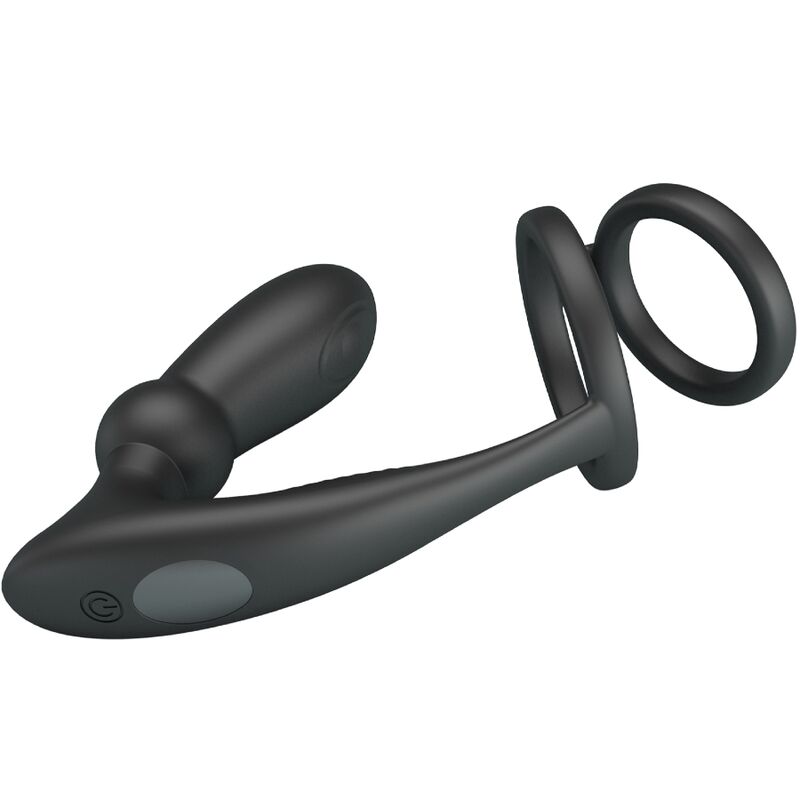 PRETTY LOVE - EMONI ANILLO PENE + PLUG ANAL 12 VIBRACIONES NEGRO - immagine 3