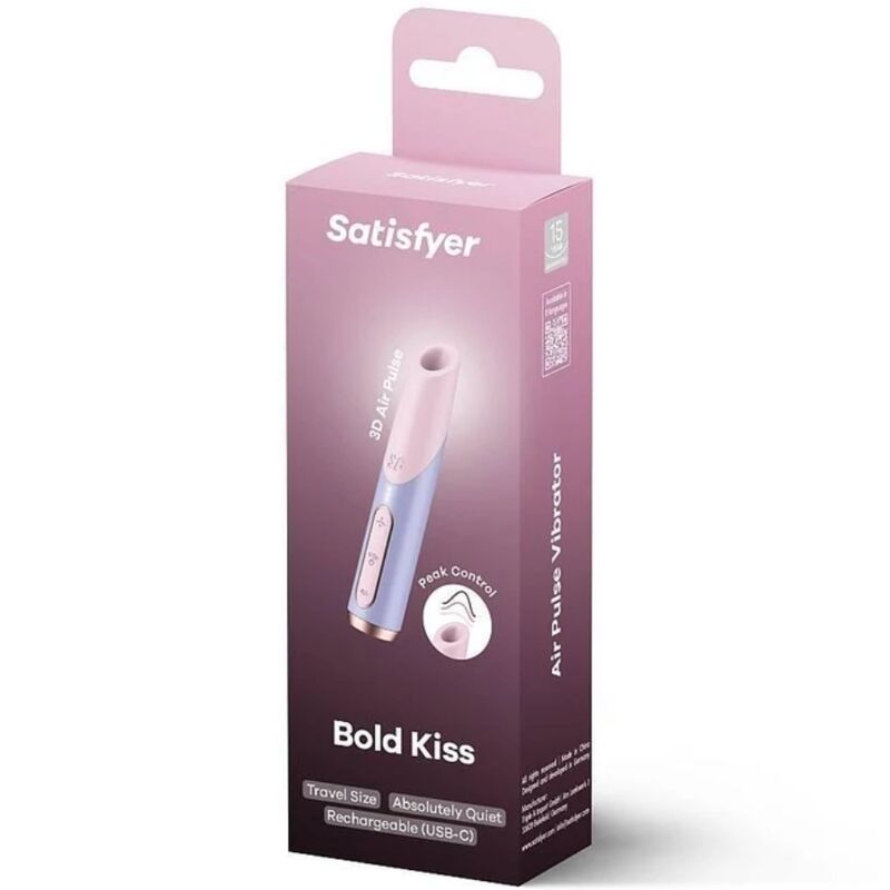SATISFYER - BOLD KISS ESTIMULADOR CLÍTORIS POR ONDAS ROSA / VIOLETA - immagine 2