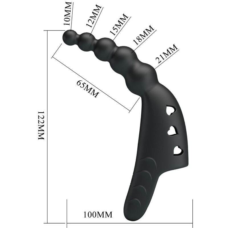 PRETTY LOVE - JORDIN VIBRADOR DE DEDO 10 VIBRACIONES NEGRO - immagine 4