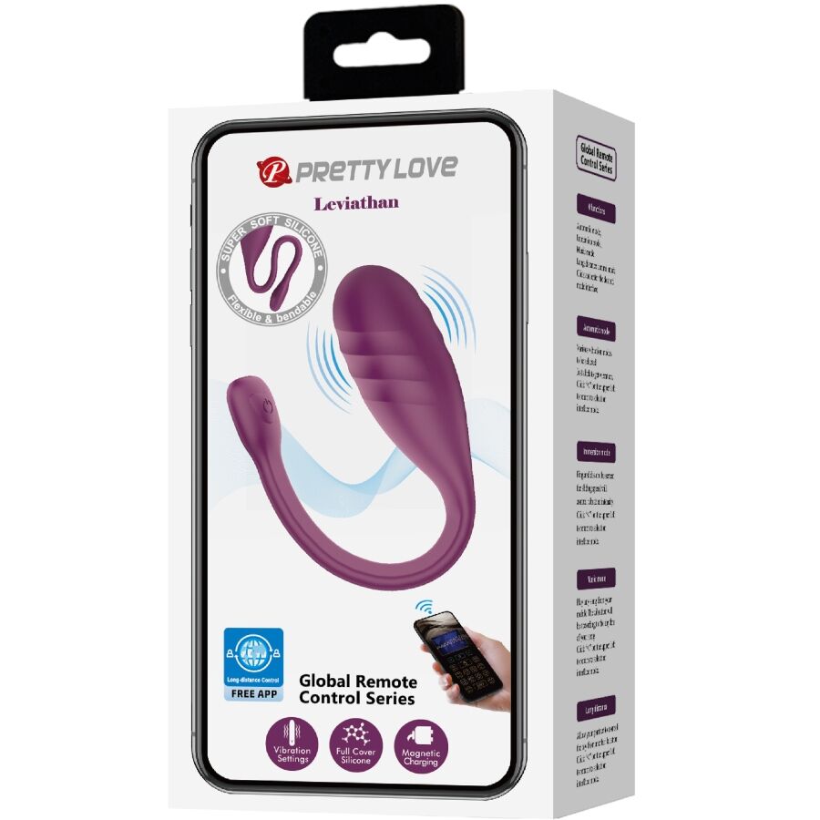 PRETTY LOVE - LEVIATHAN VIBRADOR CONTROLADO POR APP MORADO - immagine 9