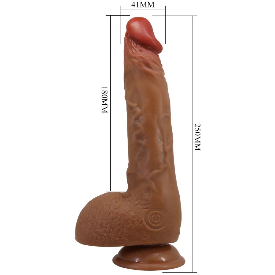 BAILE - BEAUTIFUL WILKS VIBRADOR REALÍSTICO DE 5 CONFIGURACIONES 25 CM MULATO - immagine 8