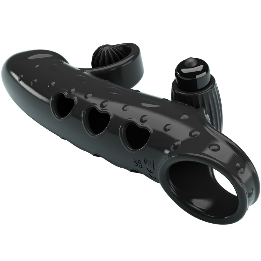 ROMANCE - FUNDA PARA PENE CON VIBRACIÓN NEGRO - immagine 5