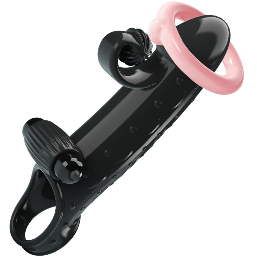 ROMANCE - FUNDA PARA PENE CON VIBRACIÓN NEGRO - immagine 7