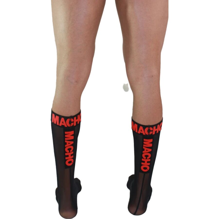 MACHO - CALCETINES FINOS NEGRO/ROJO TALLA ÚNICA - immagine 2