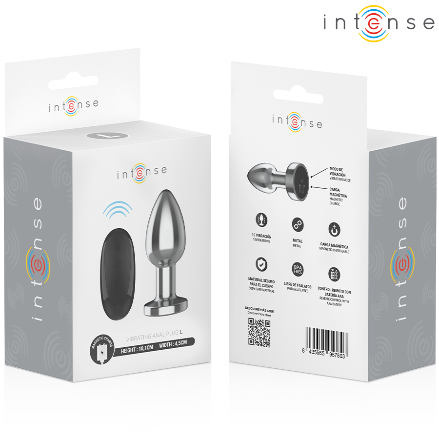 INTENSE - PLUG ANAL 10 VIBRACIONES METAL CON CONTROL REMOTO L - immagine 5