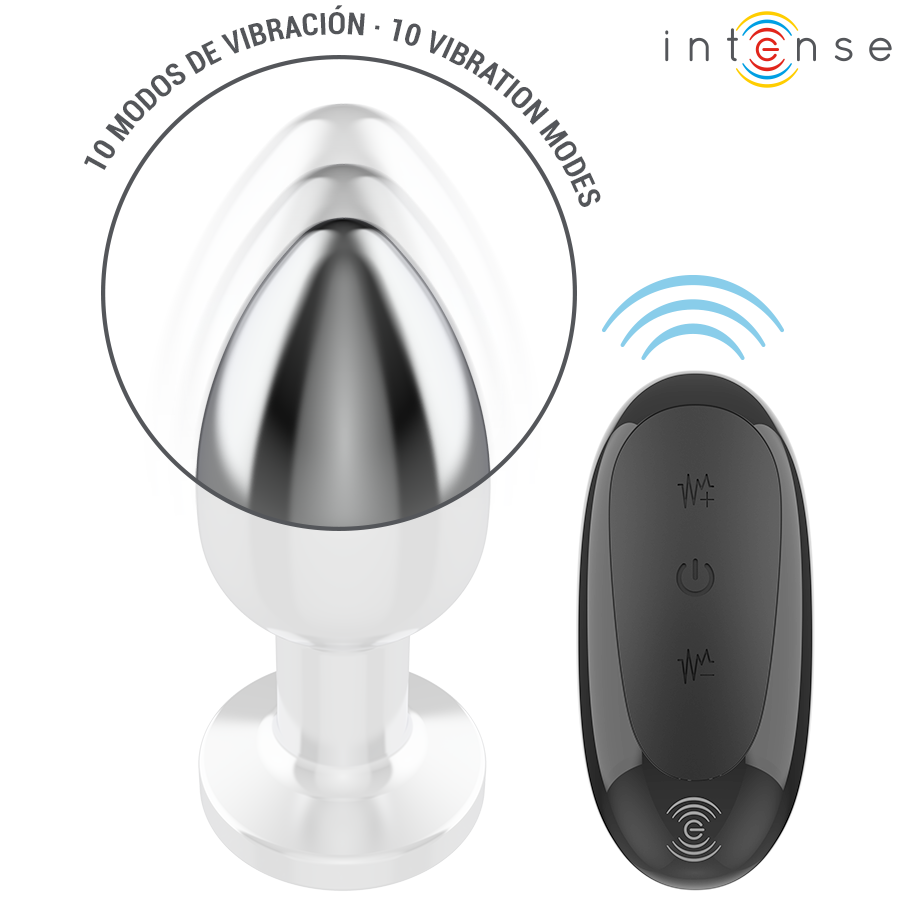 INTENSE - PLUG ANAL 10 VIBRACIONES METAL CON CONTROL REMOTO L - immagine 2