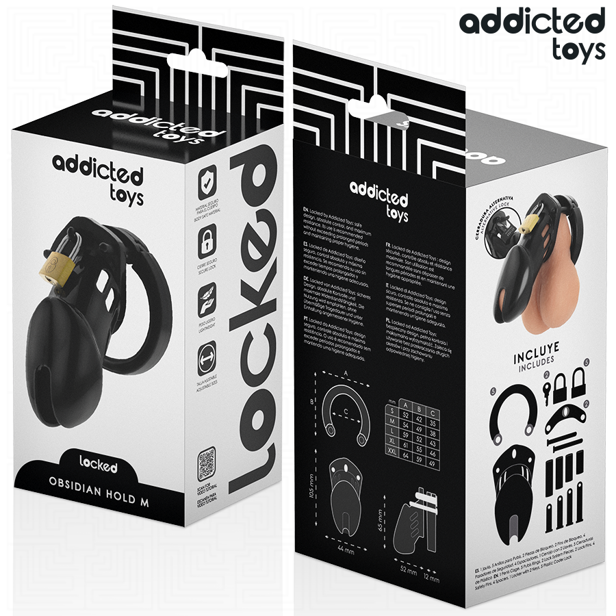 ADDICTED TOYS LOCKED - OBSIDIAN HOLD JAULA PARA PENE TALLA M - immagine 3