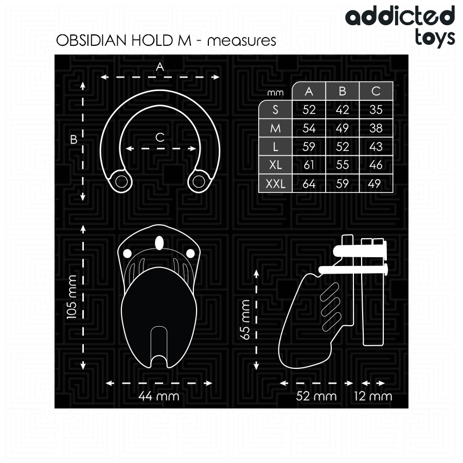 ADDICTED TOYS LOCKED - OBSIDIAN HOLD JAULA PARA PENE TALLA M - immagine 4
