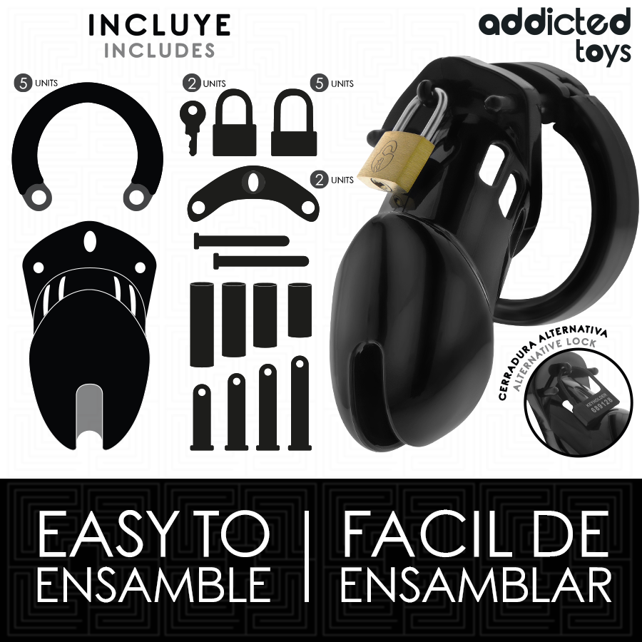 ADDICTED TOYS LOCKED - OBSIDIAN HOLD JAULA PARA PENE TALLA M - immagine 5