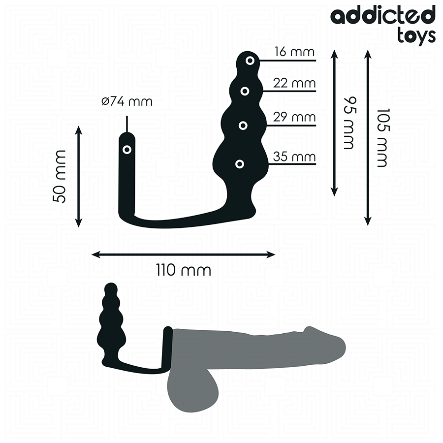 ADDICTED TOYS - PLUG ANAL CON ANILLO SILICONA MODELO 5 - immagine 3