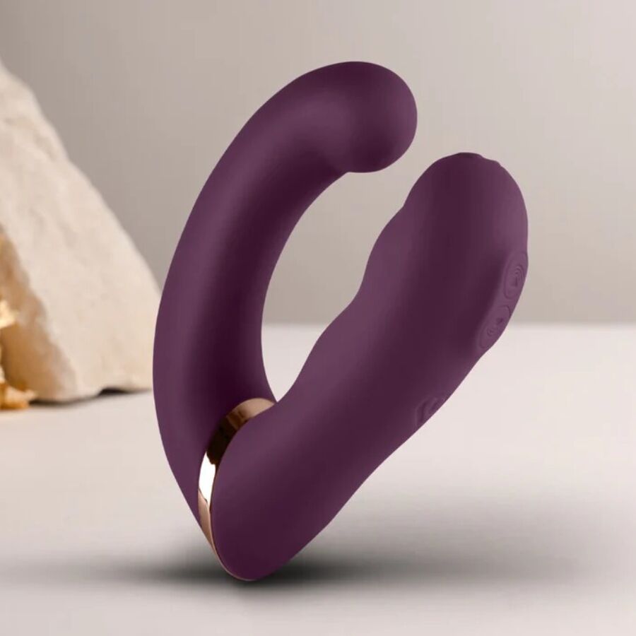 ROCKS- OFF - GEMINI VIBRADOR DUAL PUNTO G Y ESTIMULADOR CLÍTORIS MORADO - immagine 5