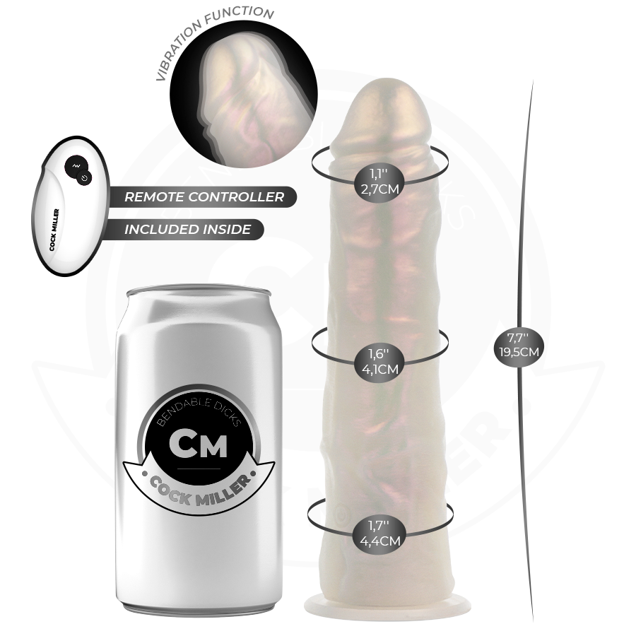 COCK MILLER - DILDO SILICONA 19,5 CM , LUCES Y VIBRACIÓN CON CONTROL REMOTO - immagine 4