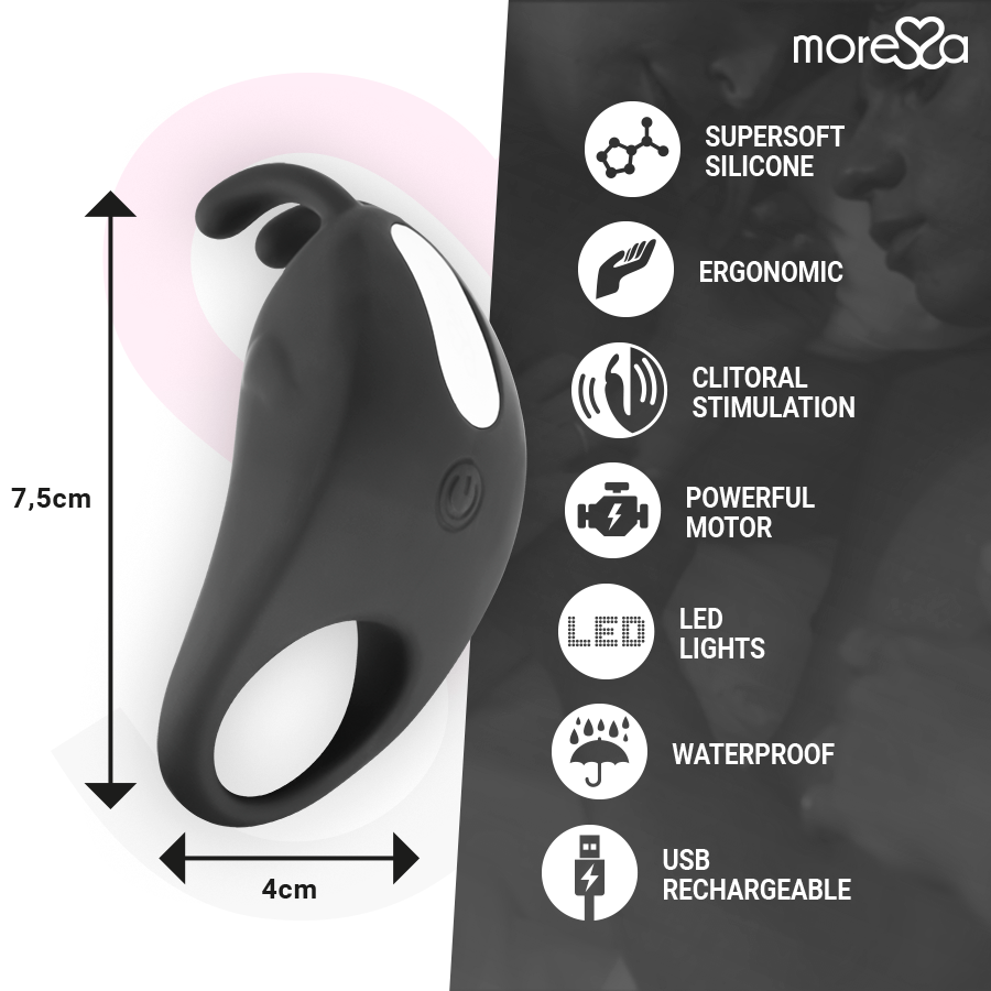 MORESSA - BRAD PREMIUM SILICONE RICARICABILE NERO - immagine 4
