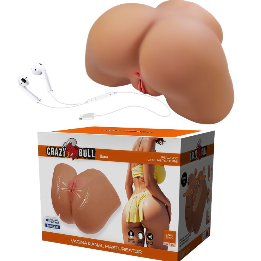 CRAZY BULL - ILANA TRASERO FEMENINO REALISTA VIBRADOR & SUCCIONADOR CON SONIDO 6.8 KG - immagine 2
