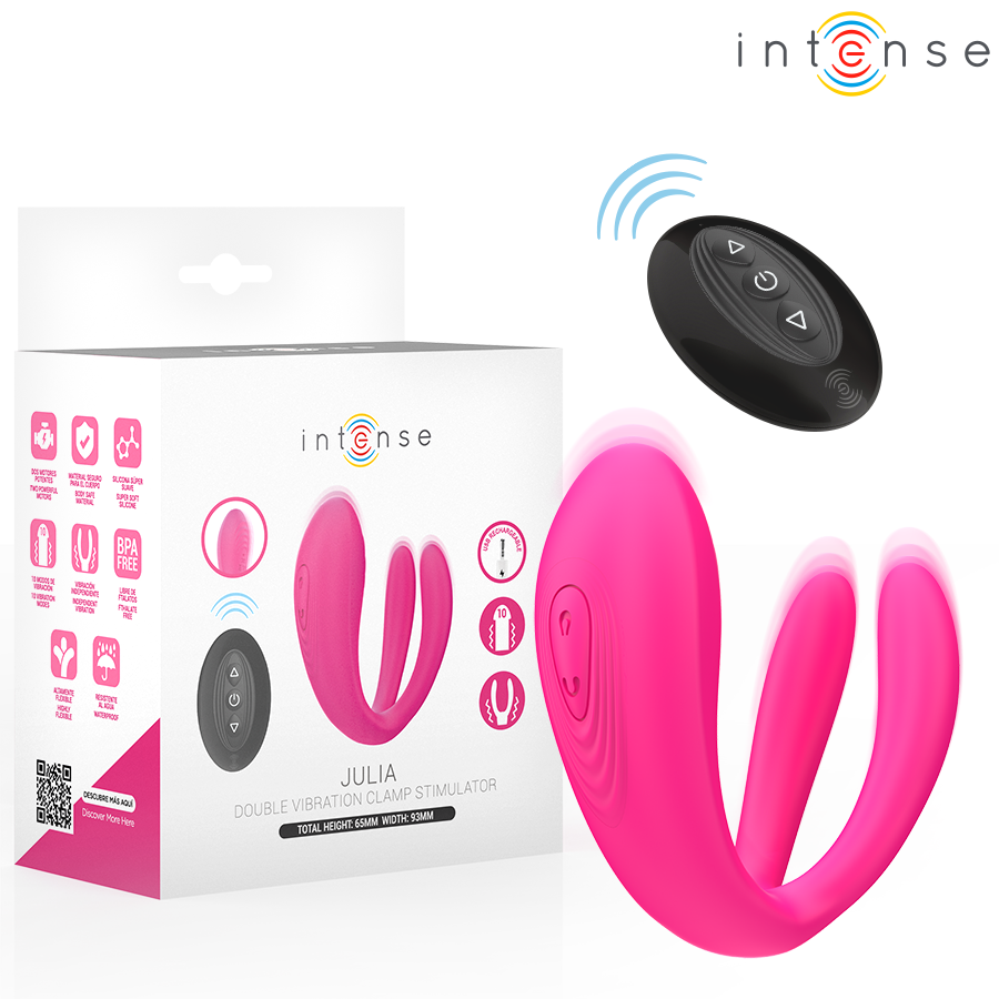 INTENSE - JULIA VIBRADOR & ESTIMULADOR DE PINZAS CONTROL REMOTO